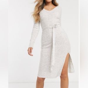 Abercrombie & Fitch: Knitted Midi Sweater Dress with Tie Belt